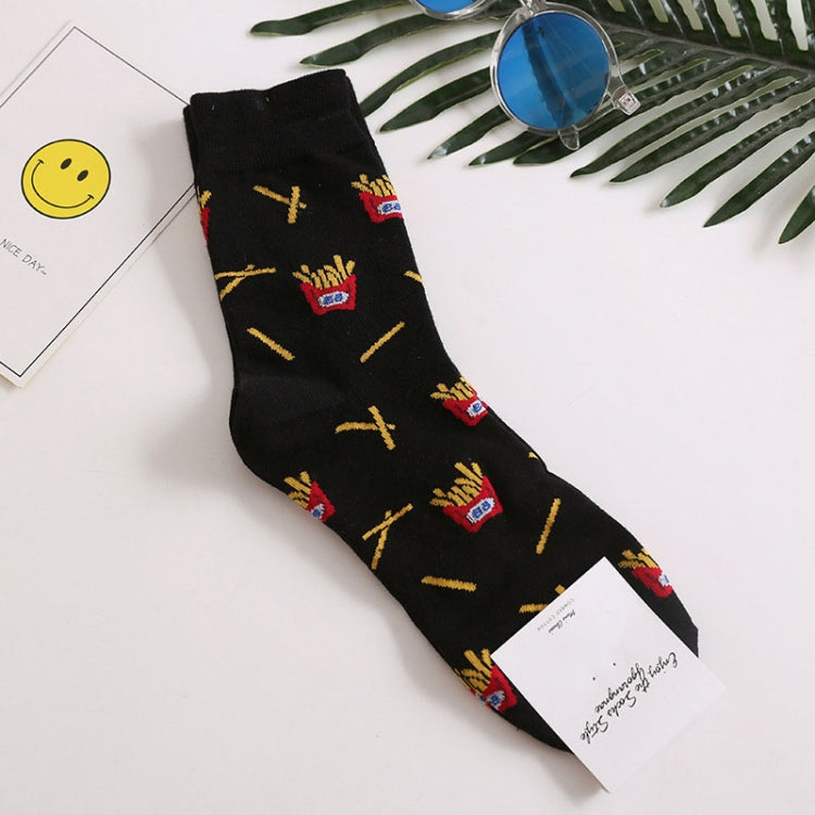 5 Pairs Long Tube Men European and American Style Printing Trend Cotton Socks, Size:One Size