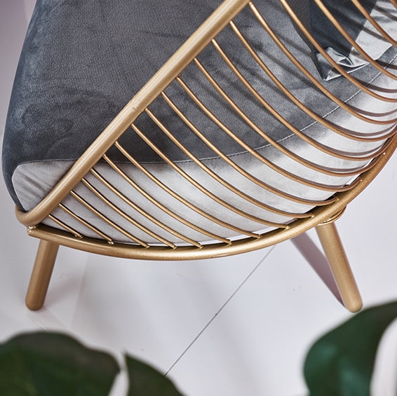 Creative European Minimalist Golden Hollow Leisure Chair