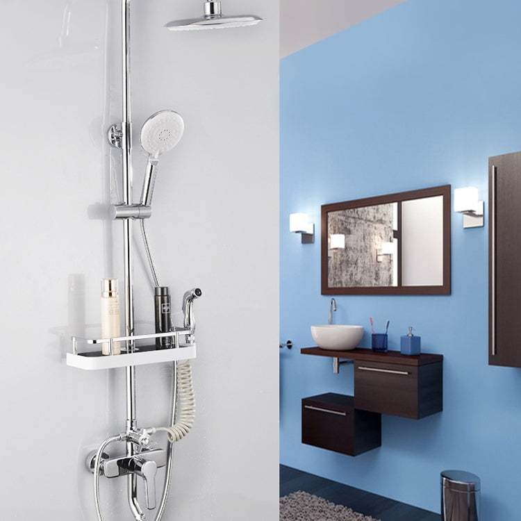 Practical Bathroom Storage Rack Holder Organizer Tray Holder Fit For Shower Rod: 24/25MM In Diameter