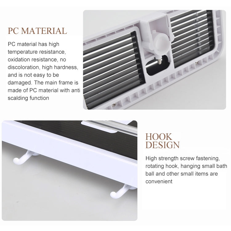 Practical Bathroom Storage Rack Holder Organizer Tray Holder Fit For Shower Rod: 18-25MM In Diameter