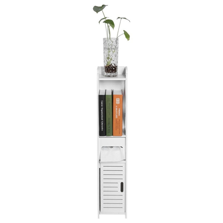 Bathroom Toilet Furniture Cabinet White Wood Cupboard Shelf Storage Rack(Small)
