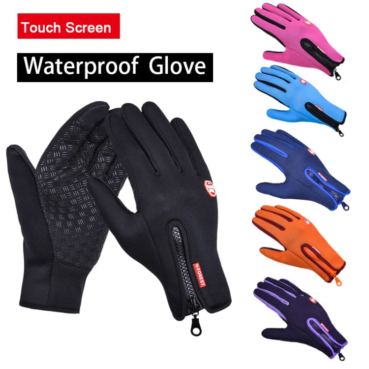 Outdoor Sports Hiking Winter Leather Soft Warm Bike Gloves For Men Women, Size:L