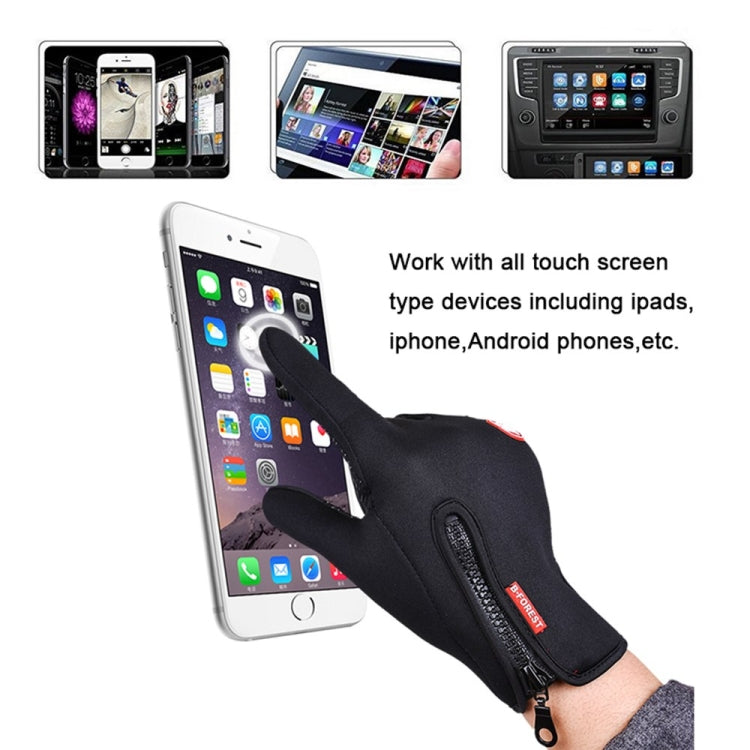 Outdoor Sports Hiking Winter Leather Soft Warm Bike Gloves For Men Women, Size:L