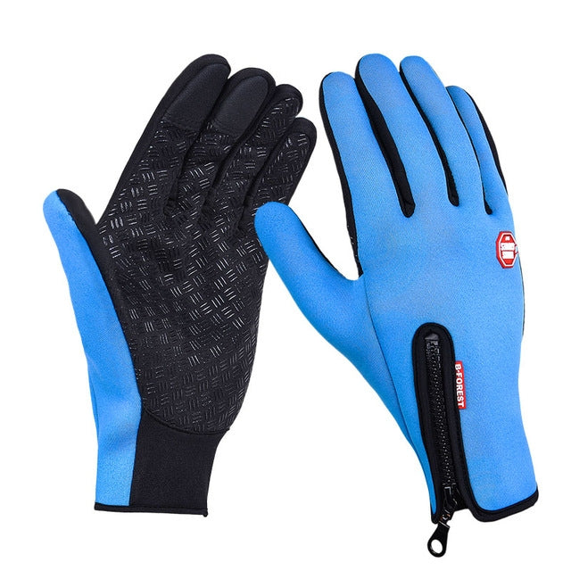 Outdoor Sports Hiking Winter Leather Soft Warm Bike Gloves For Men Women, Size:L