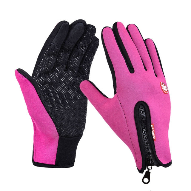 Outdoor Sports Hiking Winter Leather Soft Warm Bike Gloves For Men Women, Size:XL
