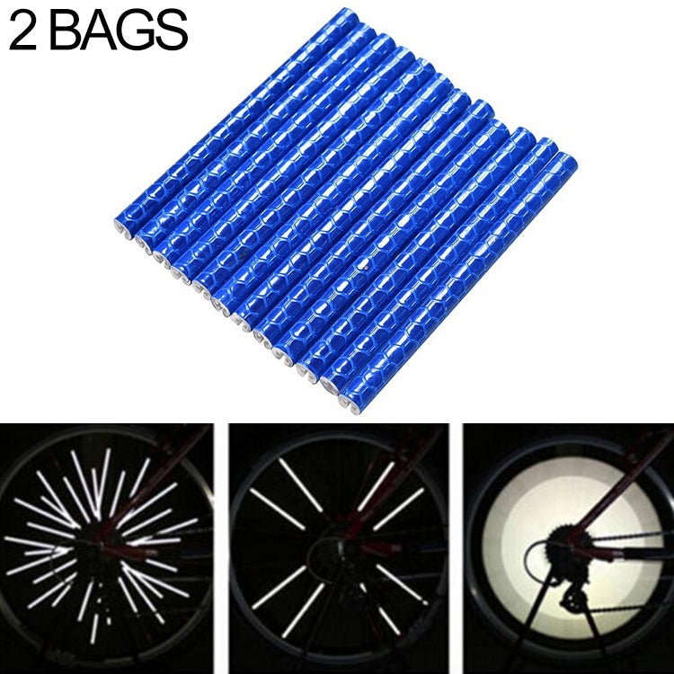 2 Bags Bicycle Mountain Bike Riding Wheel Rim Spoke Mount Clip Tube Warning Light Strip Outdoor Reflector