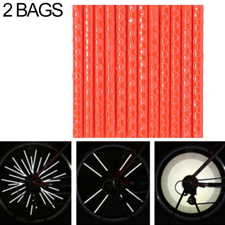 2 Bags Bicycle Mountain Bike Riding Wheel Rim Spoke Mount Clip Tube Warning Light Strip Outdoor Reflector