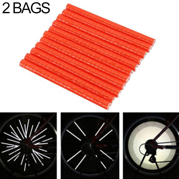 2 Bags Bicycle Mountain Bike Riding Wheel Rim Spoke Mount Clip Tube Warning Light Strip Outdoor Reflector