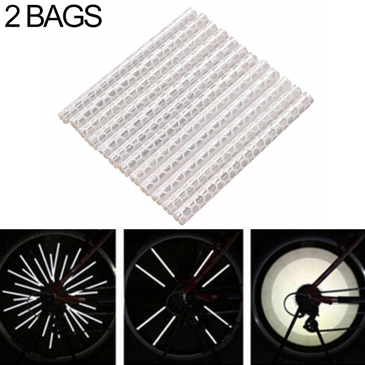 2 Bags Bicycle Mountain Bike Riding Wheel Rim Spoke Mount Clip Tube Warning Light Strip Outdoor Reflector