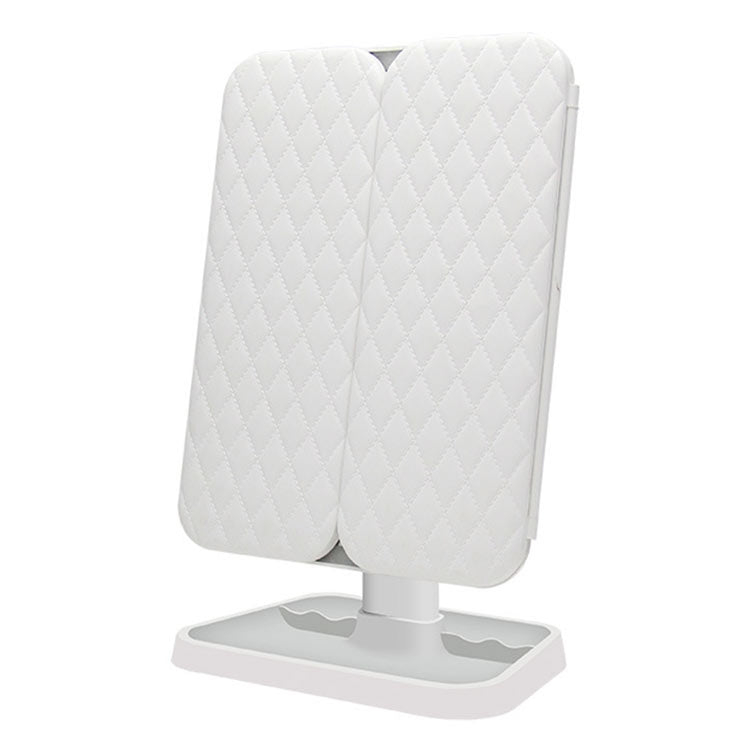 Simple & Stylish LED Three-Fold Square Makeup Mirror, Specification:Charging Model Monochrome Lamp