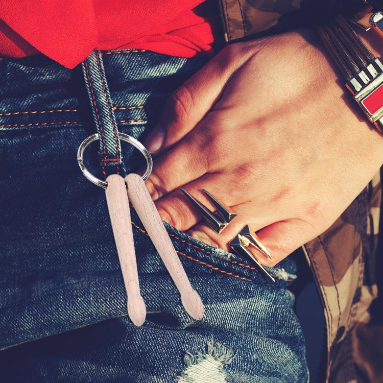 3 PCS Mini Drumsticks Keychain Beech Drum Sticks Percussion Music Gift