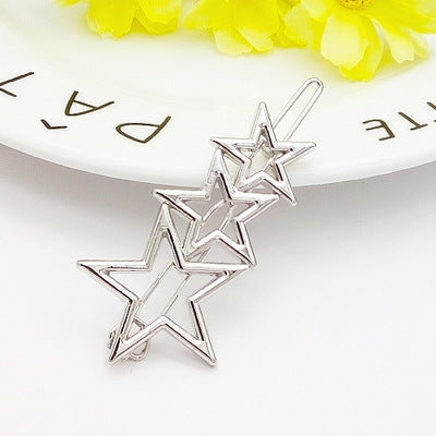 2 PCS Fashion Woman Hair Accessories Triangle Hair Clip Pin Metal Geometric Alloy Hairband