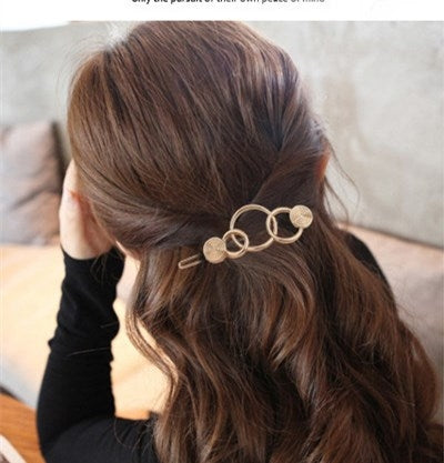 2 PCS Fashion Woman Hair Accessories Triangle Hair Clip Pin Metal Geometric Alloy Hairband