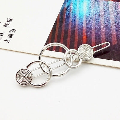 2 PCS Fashion Woman Hair Accessories Triangle Hair Clip Pin Metal Geometric Alloy Hairband