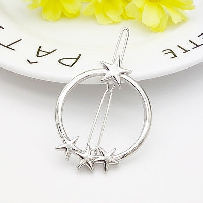 2 PCS Fashion Woman Hair Accessories Triangle Hair Clip Pin Metal Geometric Alloy Hairband
