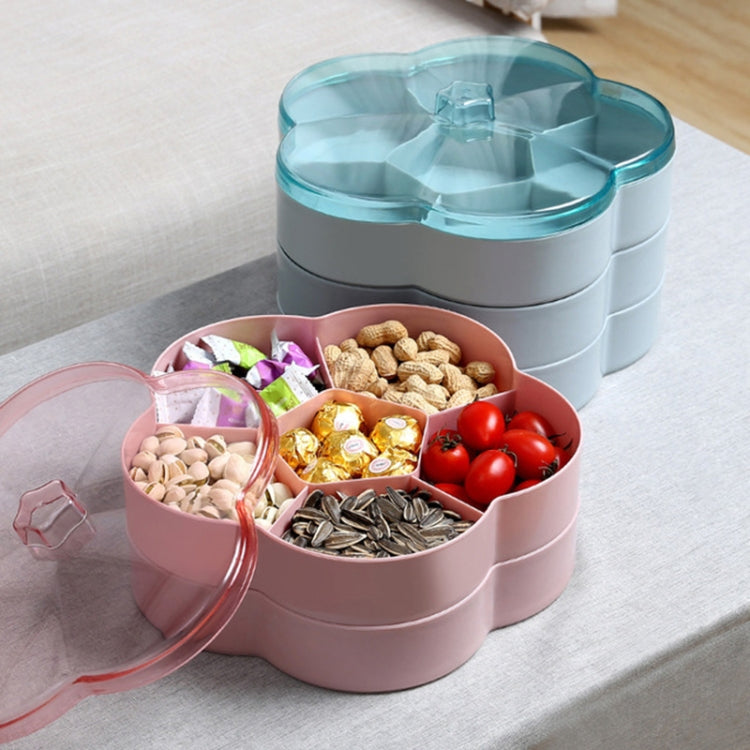 Double Layer Flower-shaped Transparent Wedding Candy Snack Dried Fruit Storage Box
