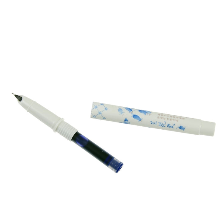Orchid Porcelain Series Ultra-fine Nib Straight Liquid Erasable Ink Sac Pen Set, Refill Color:Blue(0.5mm)