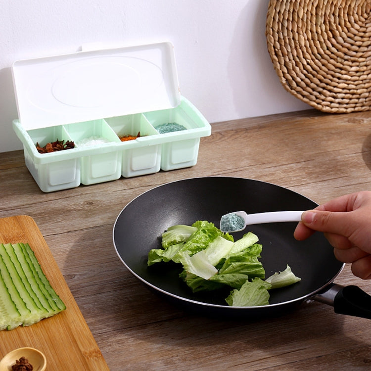 2 PCS Creative Food Grade Plastic with Cover Four Grain Seasoning Box Kitchen Spice Jar(Pink)