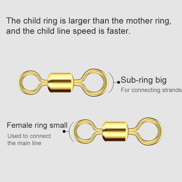 100 PCS Fishing Tackle Supplies Zimu Swivel Gold-plated Swivel Fishing Accessories, Specification: Length 1.1cm(Gold)