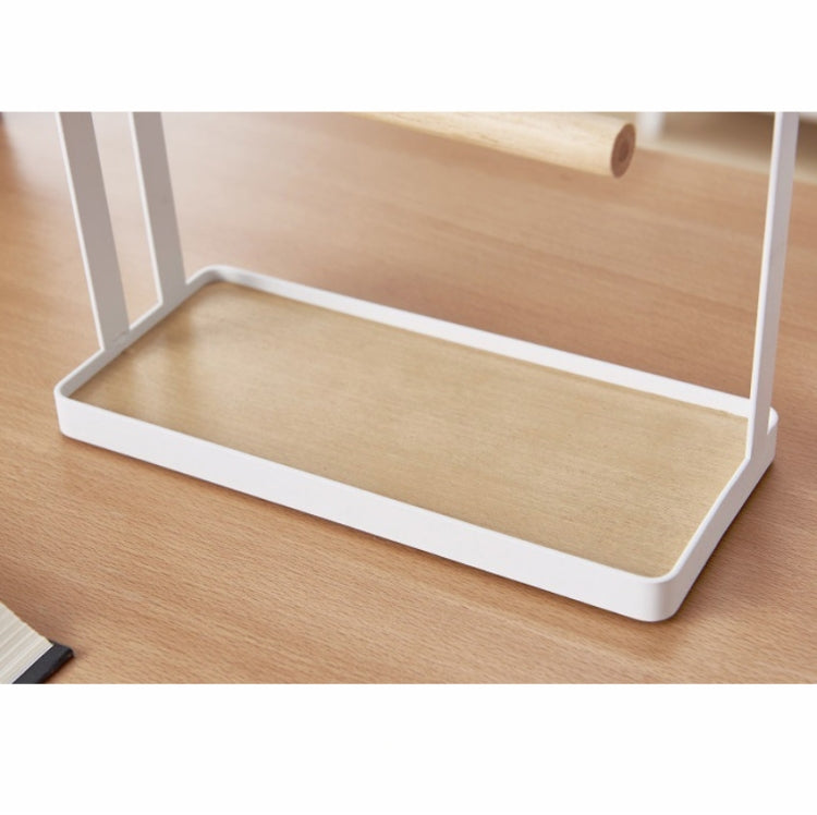 Hook Jewelry Rack Mobile Phone Jewelry Glasses Desktop Two-layer Display Rack(White)