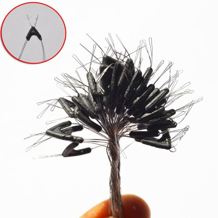 50 PCS/Set Double Hooks Contactor Device Fishing Line Space Bifurcation Eight Type Space Bean Line Swivel Tying Tool