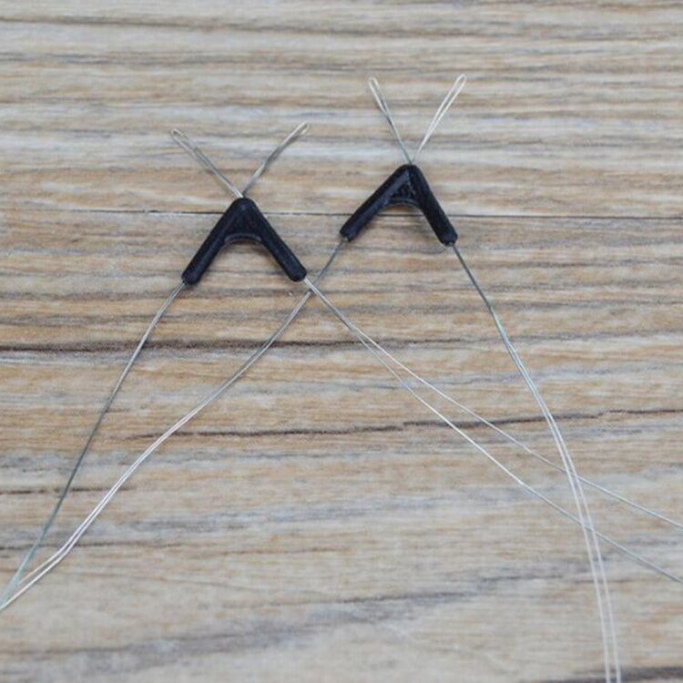 50 PCS/Set Double Hooks Contactor Device Fishing Line Space Bifurcation Eight Type Space Bean Line Swivel Tying Tool