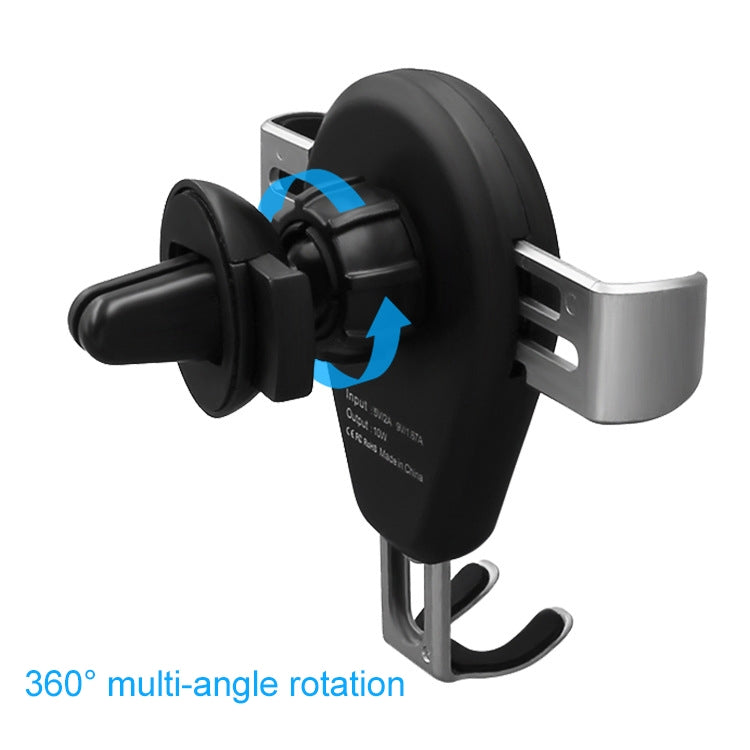 KT-C5 15W Rotatable Car Gravity Wireless Charger Air Outlet Mobile Phone Holder