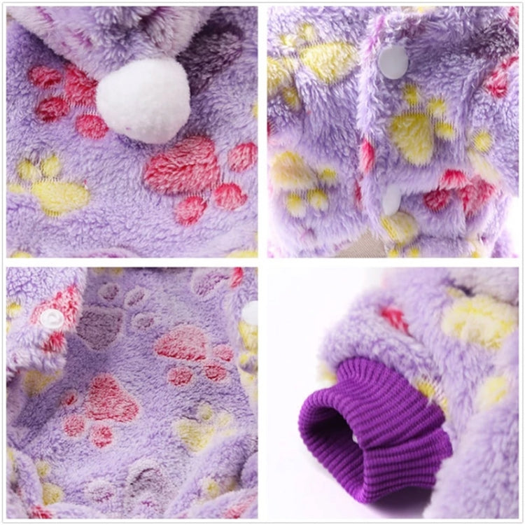Dog Pajamas Fleece Jumpsuit Autumn Winter Dog Clothes Four legs Warm Pet Clothes, Size:M
