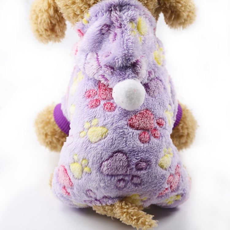 Dog Pajamas Fleece Jumpsuit Autumn Winter Dog Clothes Four legs Warm Pet Clothes, Size:XL