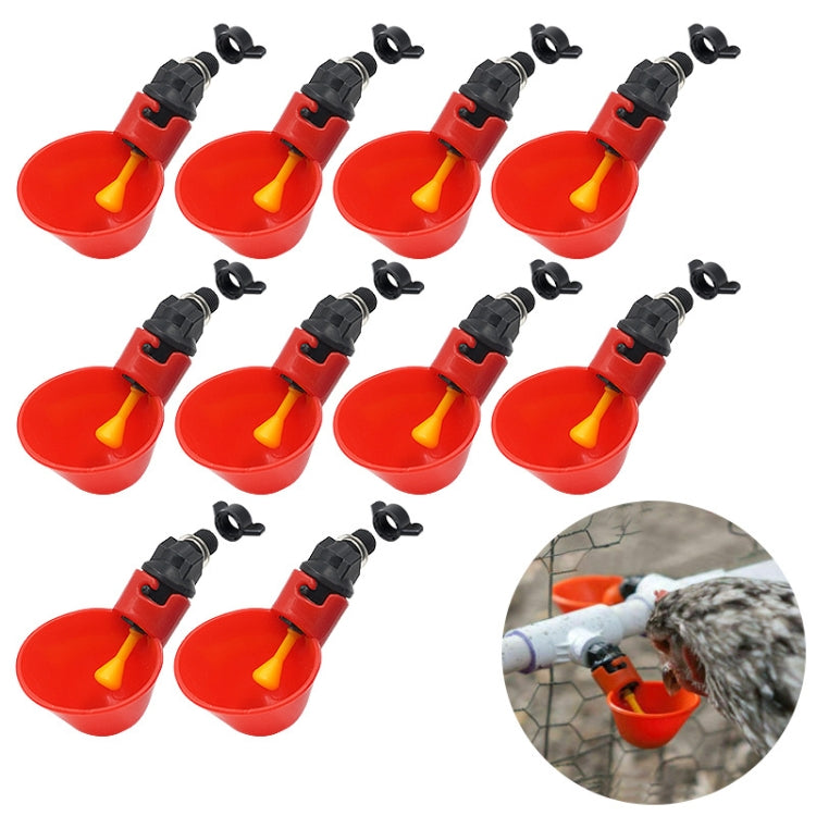 10 PCS Vreeding Equipment Export Type Drinking Bowl Poultry Drinker(Watering When Touching)