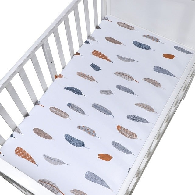 Bedding For Cot Soft Breathable Baby Bed Mattress Cover Potector Cartoon pattern Size 120*65cm