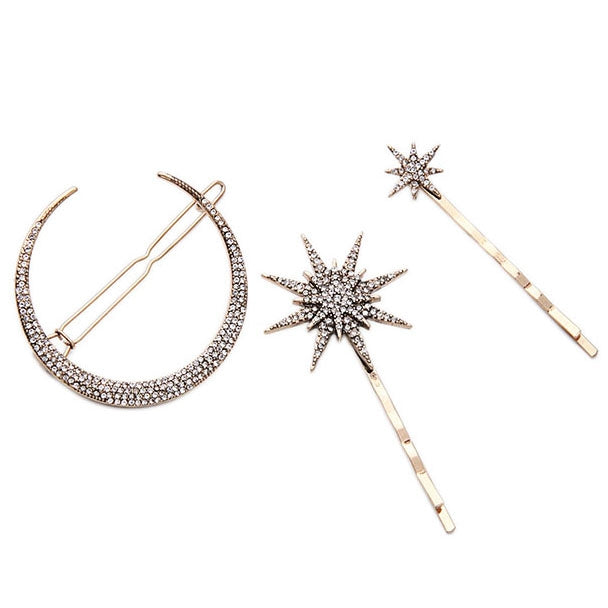Star Moon Rhinestone Hair Clip Fashion Hair Accessories