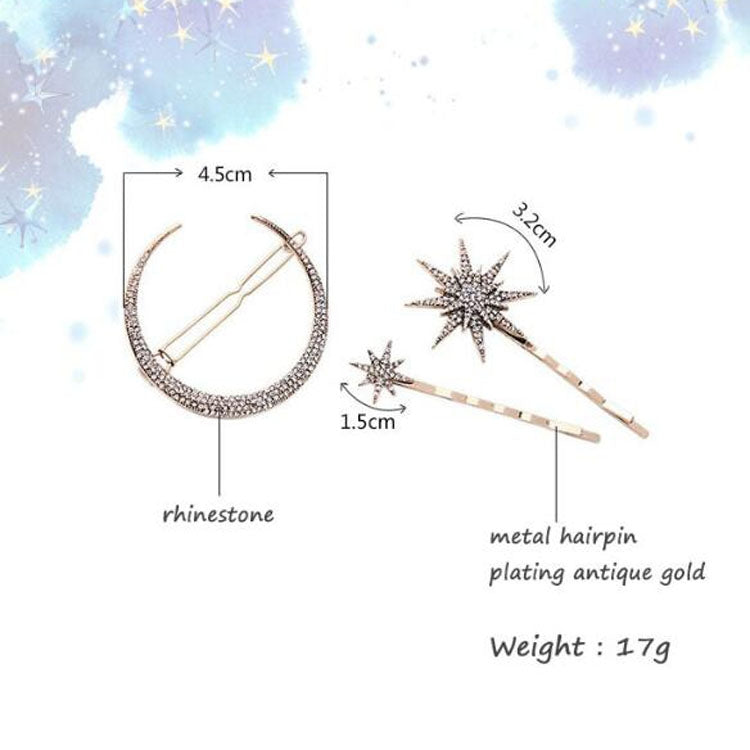 Star Moon Rhinestone Hair Clip Fashion Hair Accessories