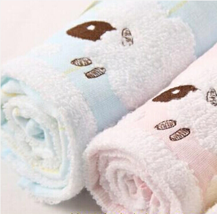 Cute Double Layers Cotton Cartoon Sheep Face Towel Sweat Absorbent For Sports Children Adult(Blue)