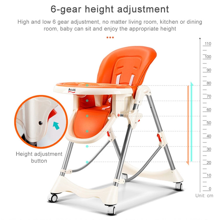 Multifunctional Portable Folding Foldable Baby Dining Chair(Brown)