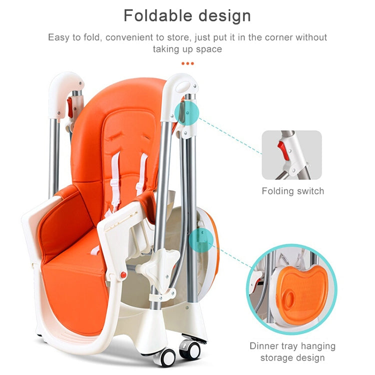 Multifunctional Portable Folding Foldable Baby Dining Chair(Brown)