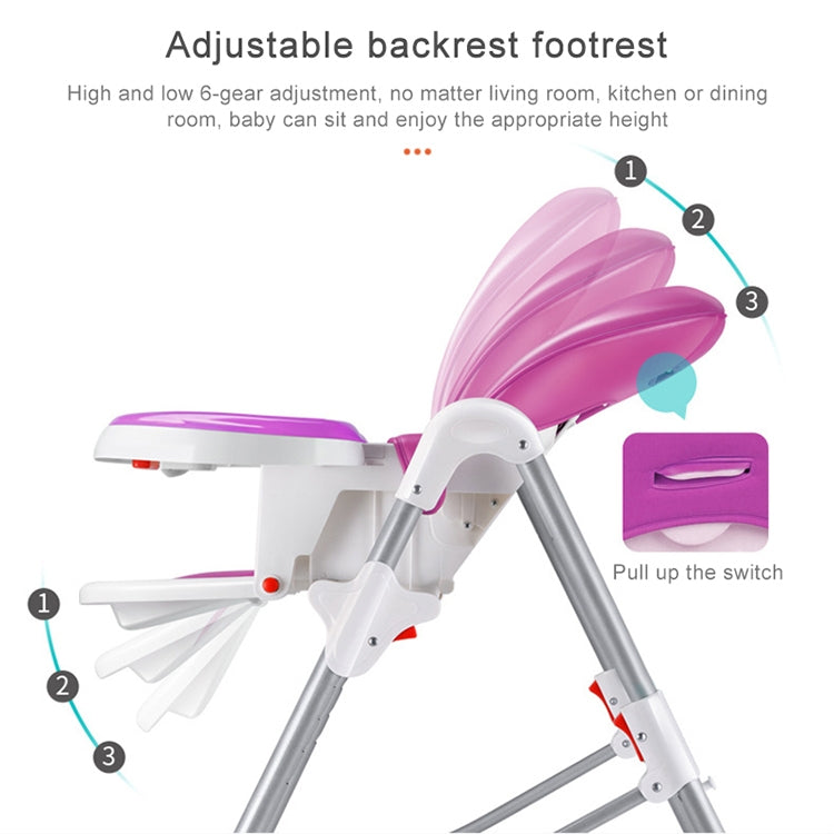 Multifunctional Portable Folding Foldable Baby Dining Chair(Brown)