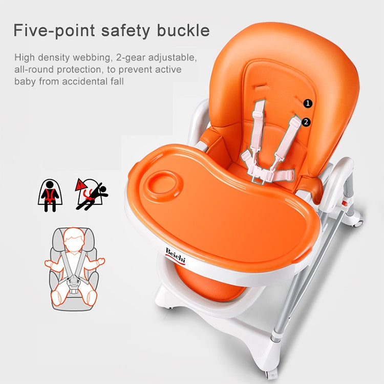 Multifunctional Portable Folding Foldable Baby Dining Chair(Brown)