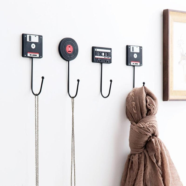 Minimalist Home Decoration Retro Tape Disk Decorative Wall Hooks(Cassette Tape Style)