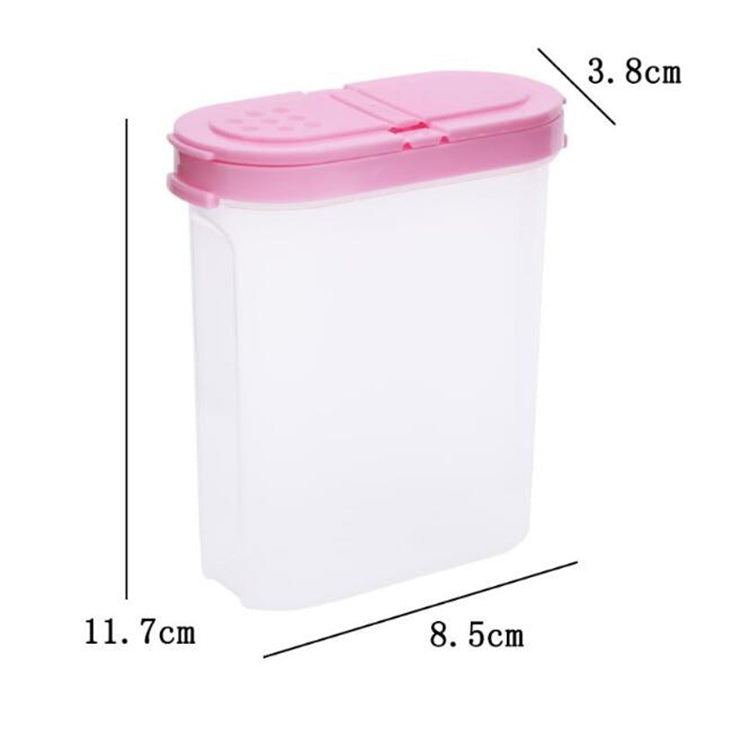 Creative Food Grade Plastic Oval Double Cover Seasoning Box Kitchen Utility(Yellow)