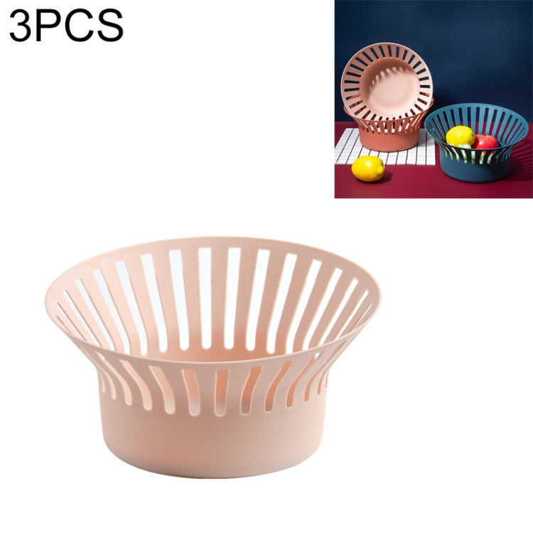 3 PCS Creative Kitchen Simple Fruit Vegetable Storage Basket Snack Storage Basket Drain Basket
