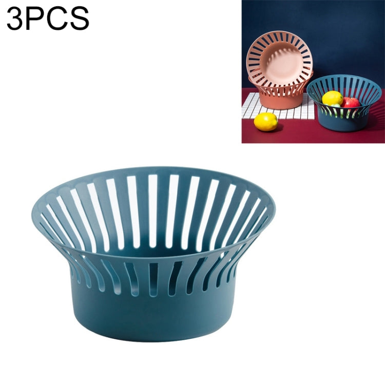 3 PCS Creative Kitchen Simple Fruit Vegetable Storage Basket Snack Storage Basket Drain Basket