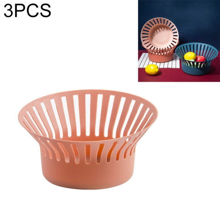 3 PCS Creative Kitchen Simple Fruit Vegetable Storage Basket Snack Storage Basket Drain Basket