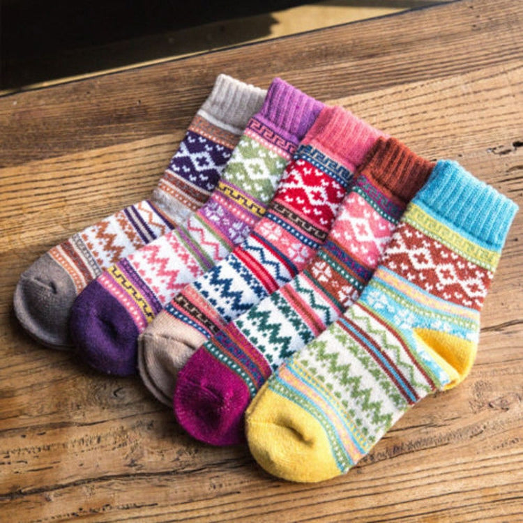 Women Thick Warm Wool Cashmere Soft Solid Casual Cotton Socks, Size:One Size