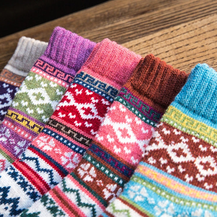 Women Thick Warm Wool Cashmere Soft Solid Casual Cotton Socks, Size:One Size