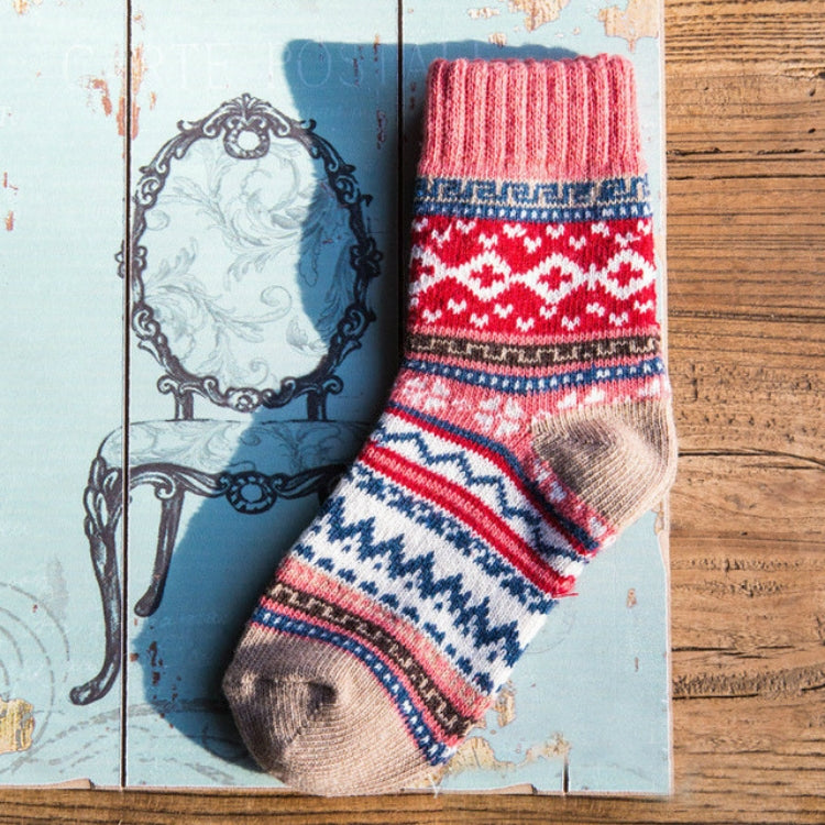 Women Thick Warm Wool Cashmere Soft Solid Casual Cotton Socks, Size:One Size