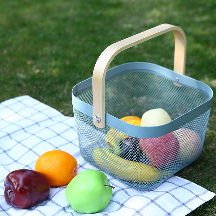 Kitchen Portable Vegetable Washing Drain Basket Square Thick Storage Basket Household Fruit Basket