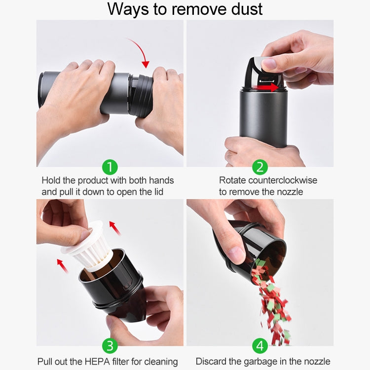 Car Vacuum Cleaner Wireless Charging Home Car Dual-purpose Powerful Small Hand-held Vacuum Cleaner With Safety Hammer