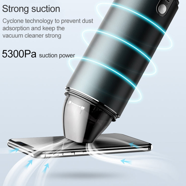 Car Vacuum Cleaner Wireless Charging Home Car Dual-purpose Powerful Small Hand-held Vacuum Cleaner With Safety Hammer