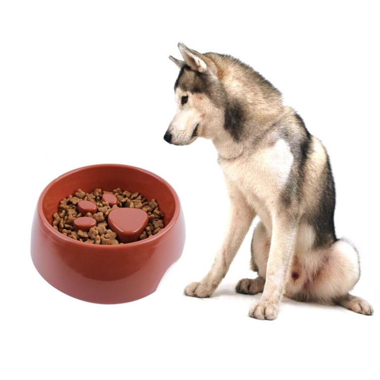 Anti-choking Pet Bowl Slow Food Dog Print Food Bowl, Size:22x17.5x7cm